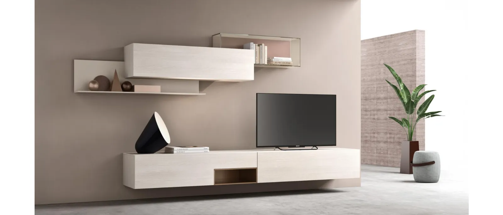 Sm2377 is a suspended TV cabinet of the brand Mar
