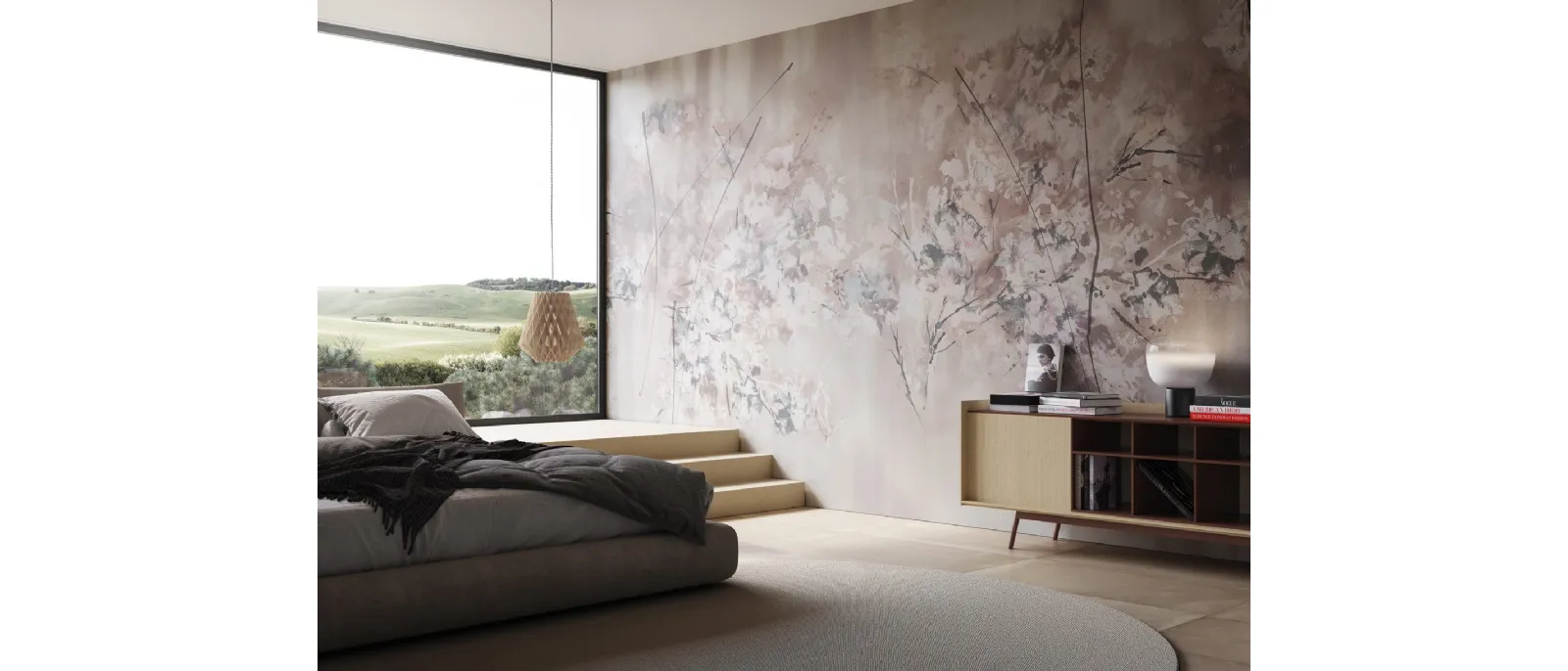 Modern floral wallpaper Aomi by Instabilelab