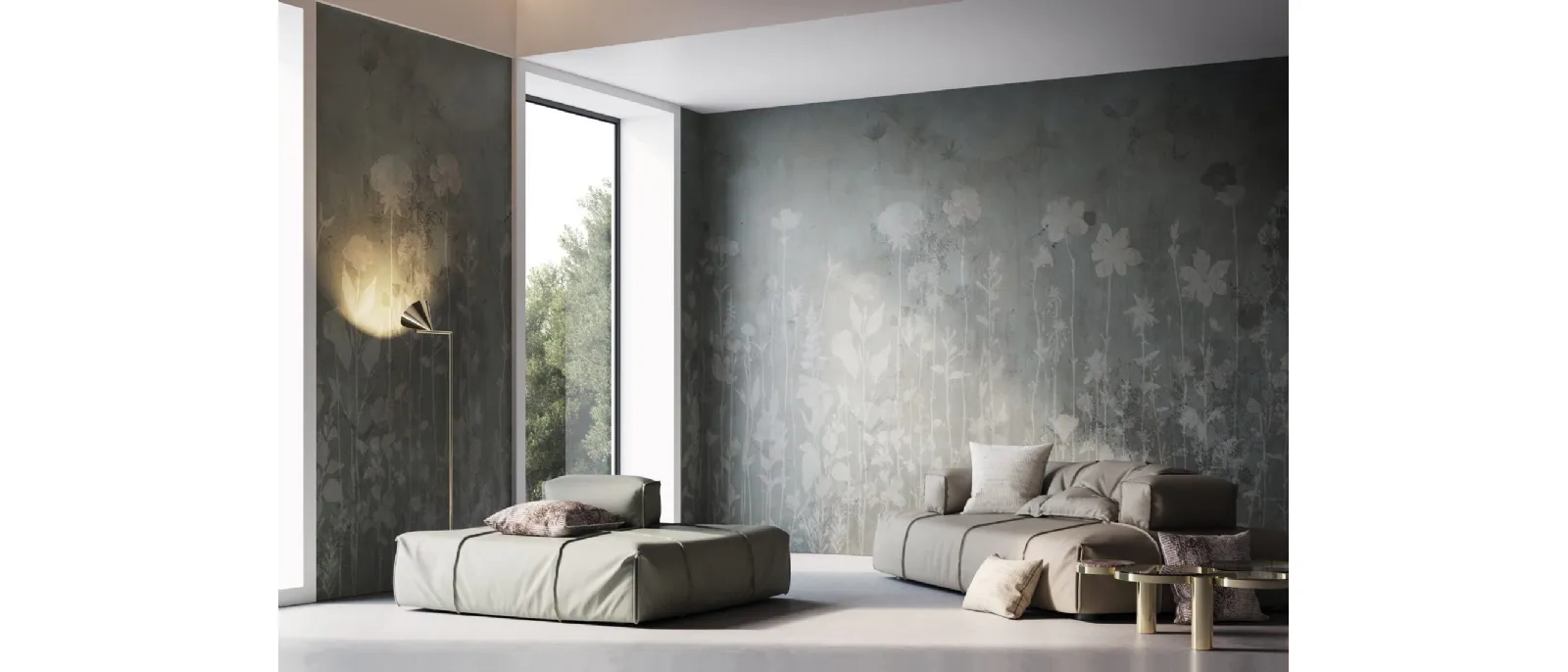 Flower wallpaper in grunge style Tear by Instabilelab.