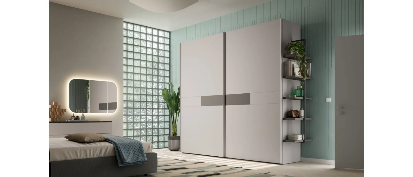 Wardrobe with sliding door Belt 46 by Orme