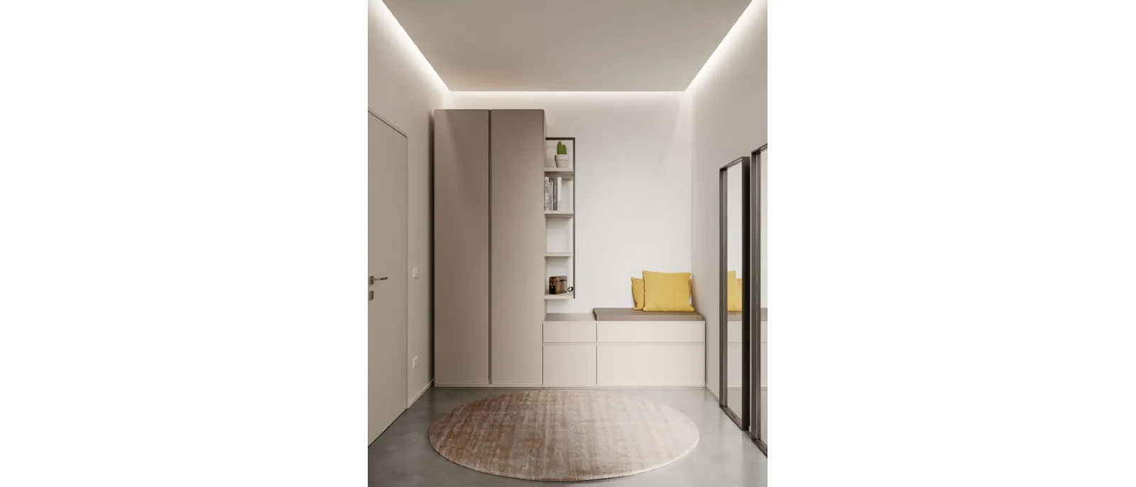 Filo 03 swing door wardrobe in Tortora melamine by Orme.