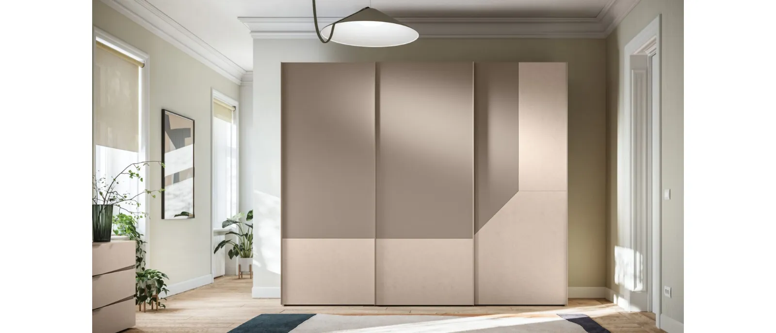 Wardrobe with sliding door Level DN + Climb DN 44 by Orme.