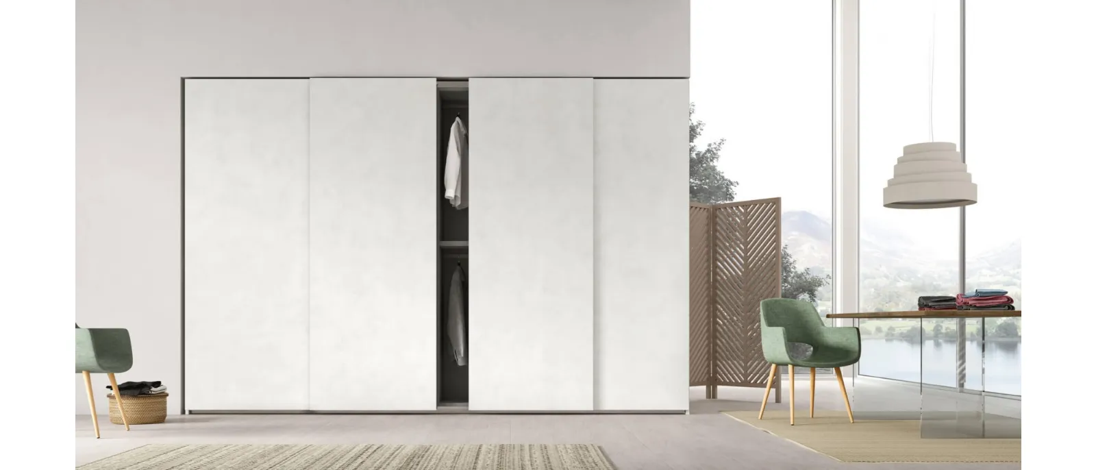 The Lissa series offers large sliding doors with a very clean design,