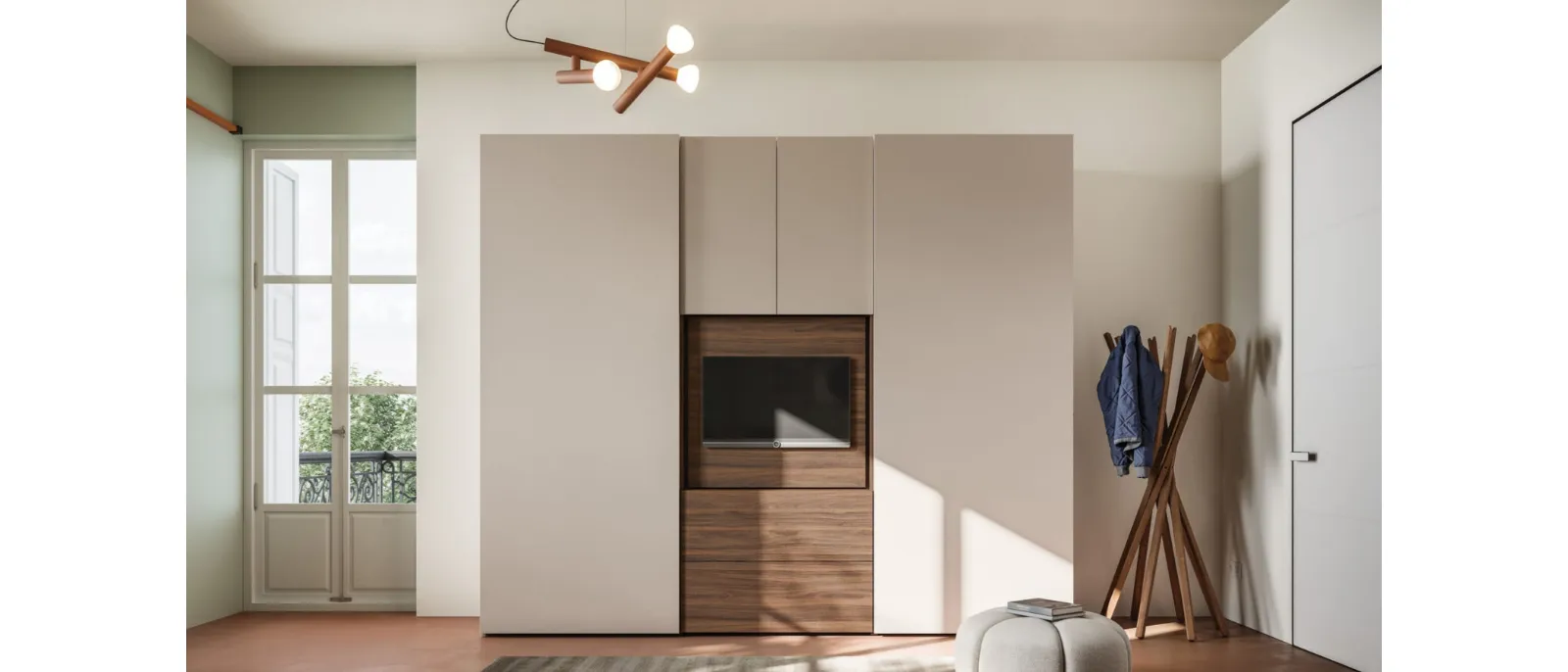 Wardrobe with smooth sliding door + Visual 40 by Orme