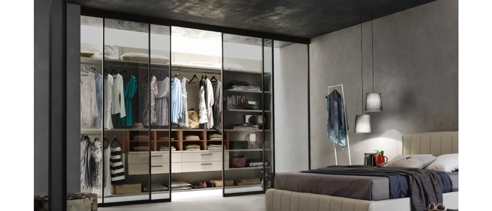 The new Movida walk-in wardrobe design by Italian designer
