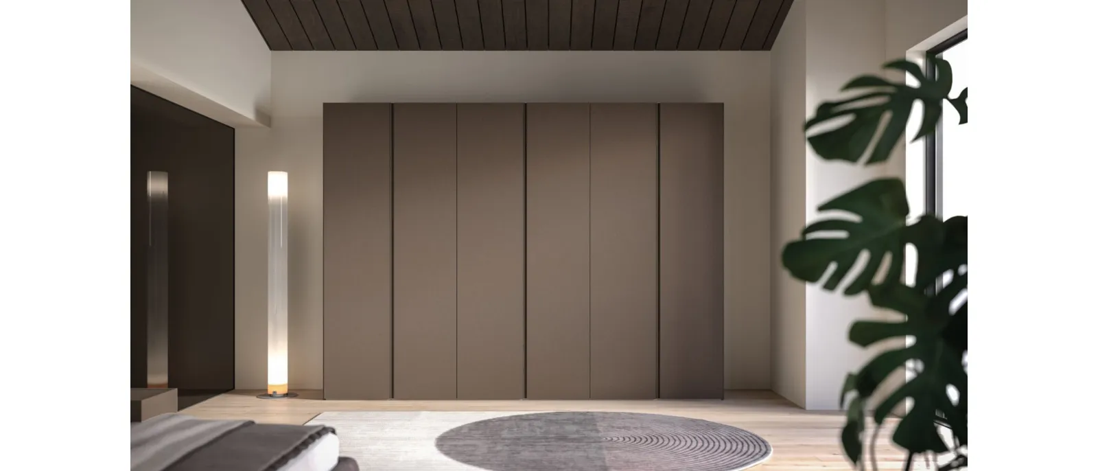 Night 11 hinged door wardrobe in Tundra Dekor melamine by Orme.