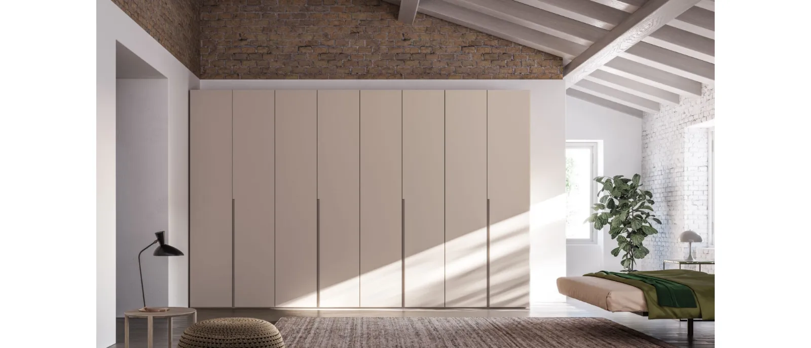 Night 13 Tortora melamine swinging door wardrobe by Orme.