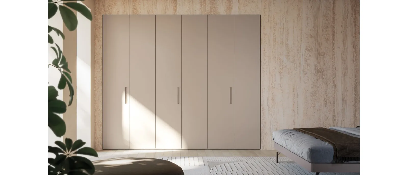 Night 22 Tortora Melamine Wardrobe with Hinged Doors by Orme