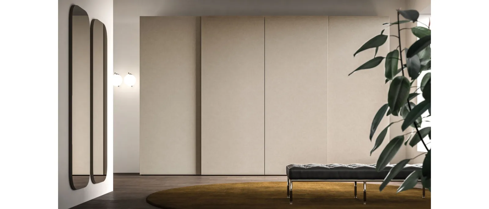 Night 28 sliding door wardrobe in Avana melamine decor by Orme.