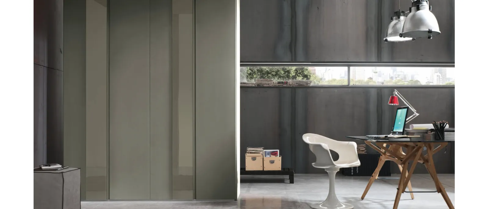 Cabinet with hinge door from step decoration collection of marble-effect by Maronese.