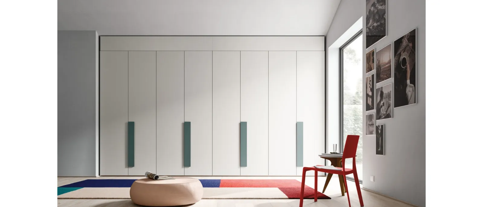 Custom-made Stilo wardrobe with hinged doors by Orme.