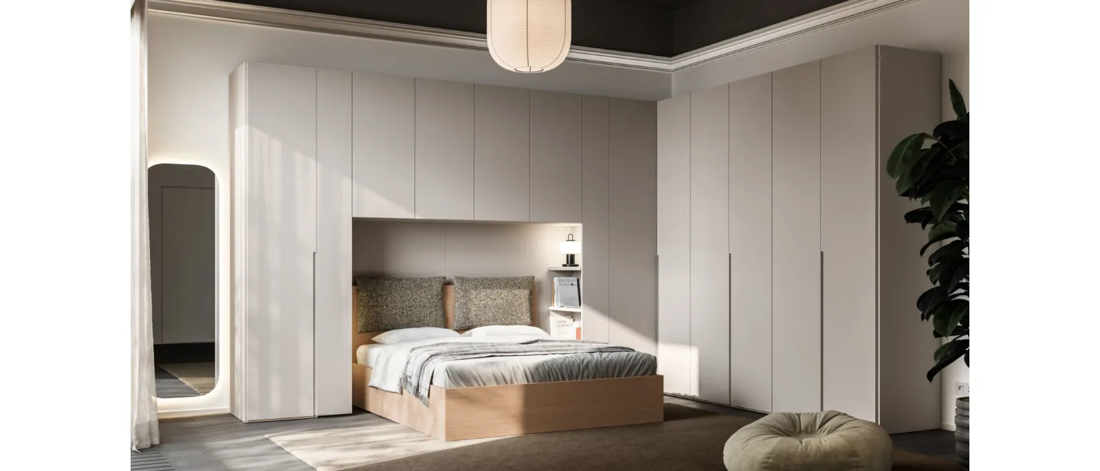 Corner wardrobe with bridge Tratto 1200 31 made by Orme