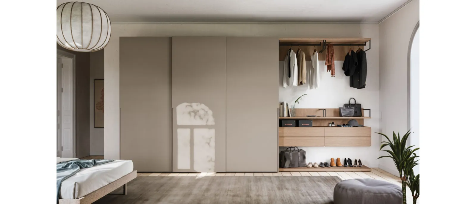 Wardrobe Tratto 1200 + Alea 48 cabinet by