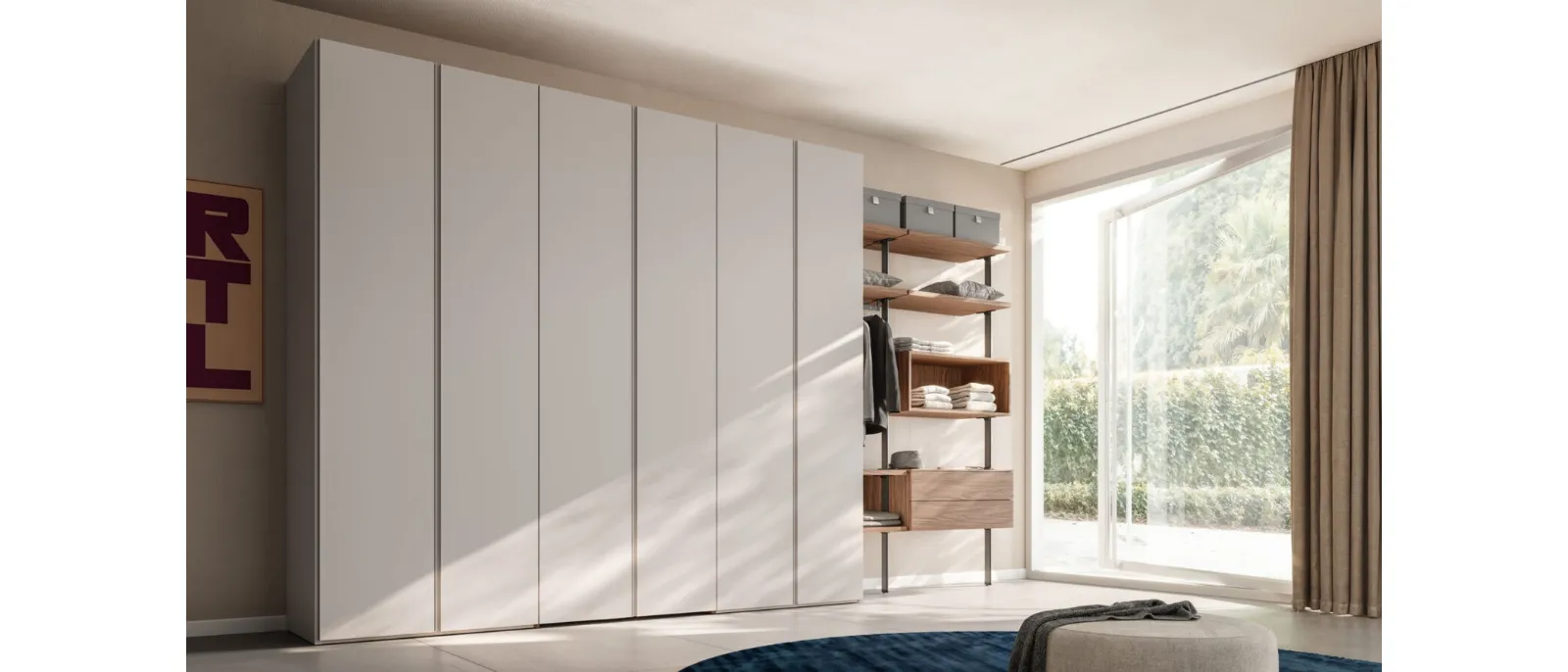 Sliding door wardrobe Tratto + Pole 30 cabin by Orme