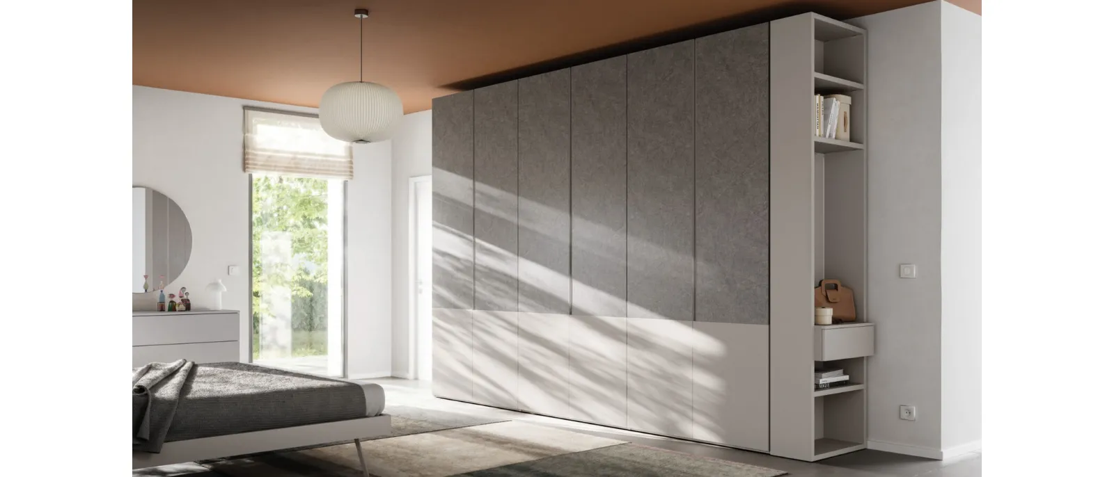 Wardrobe with swinging doors Tratto Up 32 by Orme